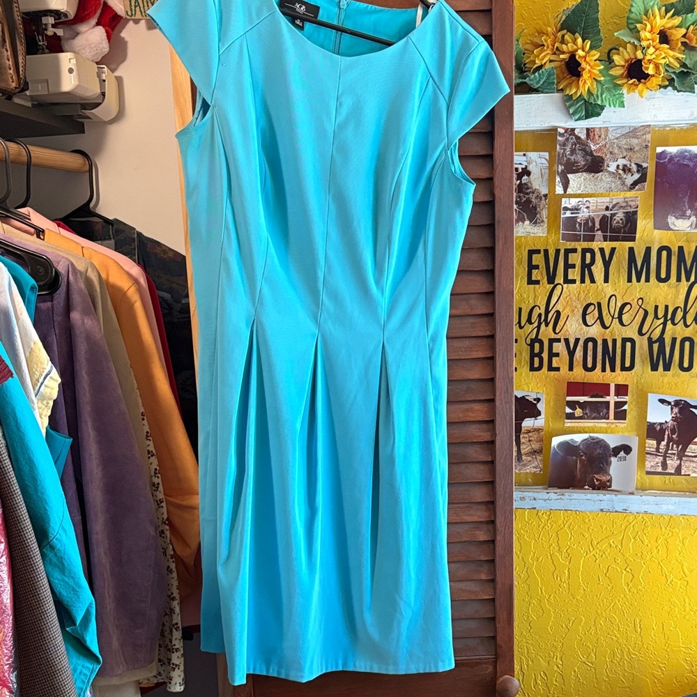 Knee Length Blue Women's Dress